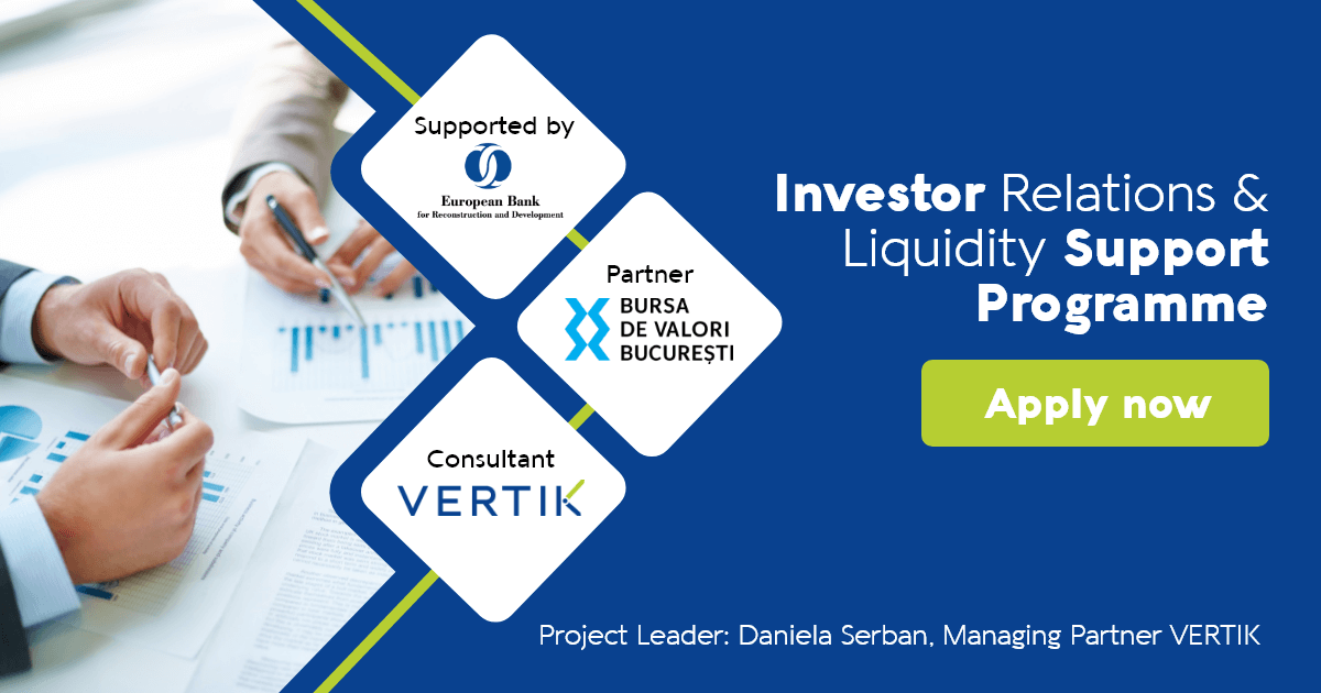 BERD și BVB launch „Investor Relations and Liquidity Support Programme”. Implemented by VERTIK as Senior Consultant 